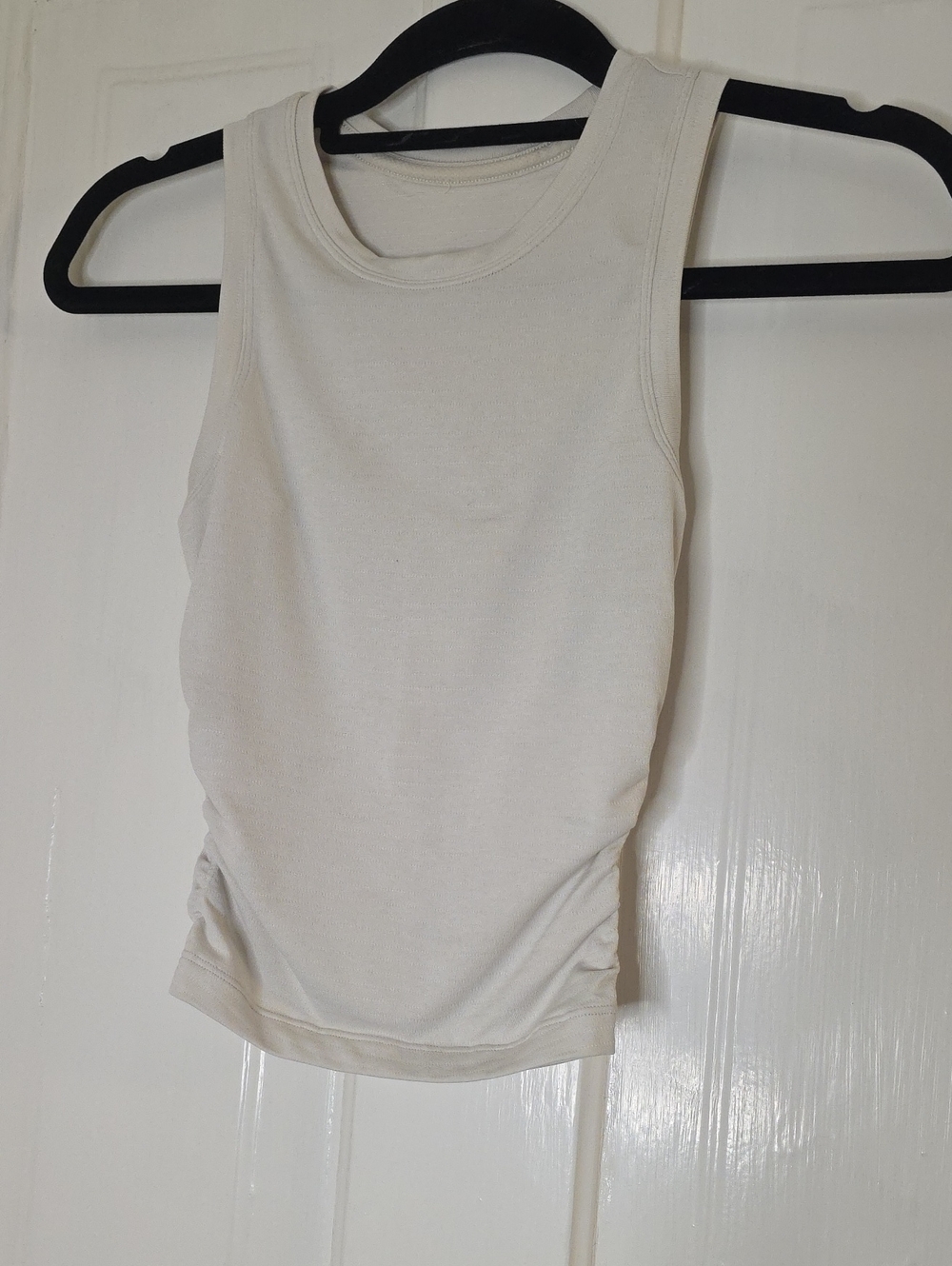 lululemon athletica Cream Ribbed Tank - Sleek Scoop Neck